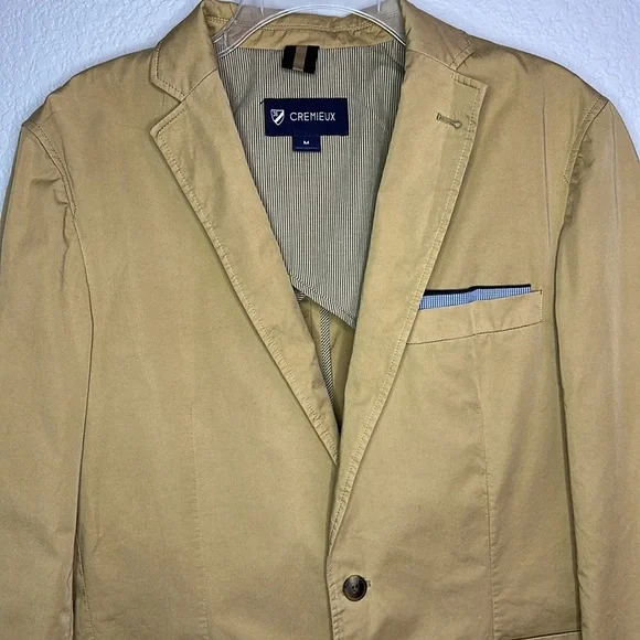 Cremieux Men’s Summer Blazer Neutral Khaki Beige Medium - Picture 3 of 12